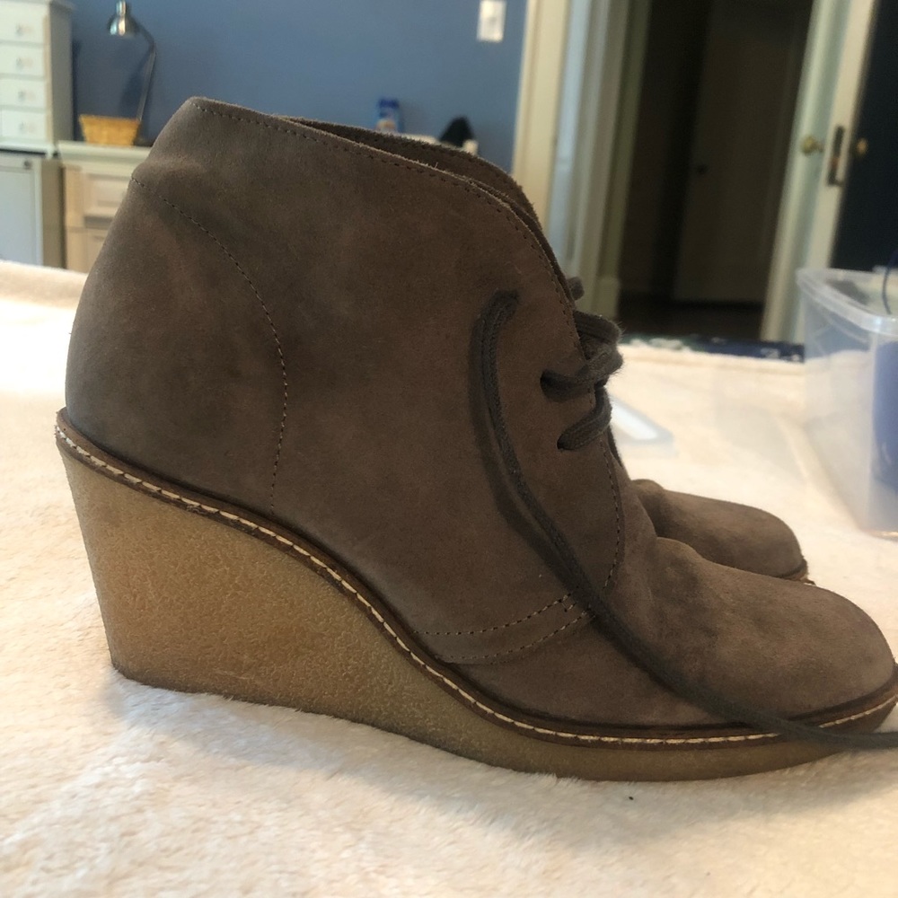 J Crew wedge laced booties